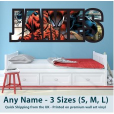 Childrens Name Wall Stickers Art Personalised Decal Spiderman for Boys Bedroom   112324724244